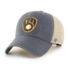 Milwaukee Brewers 47 Brand Vintage Navy MVP Mesh Snapback Hat