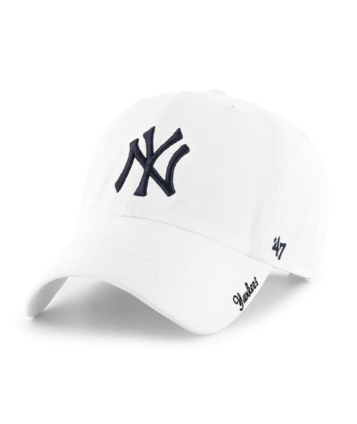 New York Yankees Women's 47 Brand White Miata Clean Up Adjustable Hat