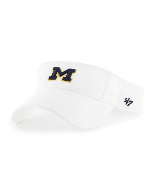 Michigan Wolverines 47 Brand White Clean Up Adjustable Visor