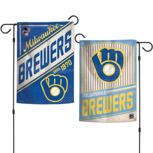 Milwaukee Brewers 12.5″x18″ 2 Sided Cooperstown Garden Flag