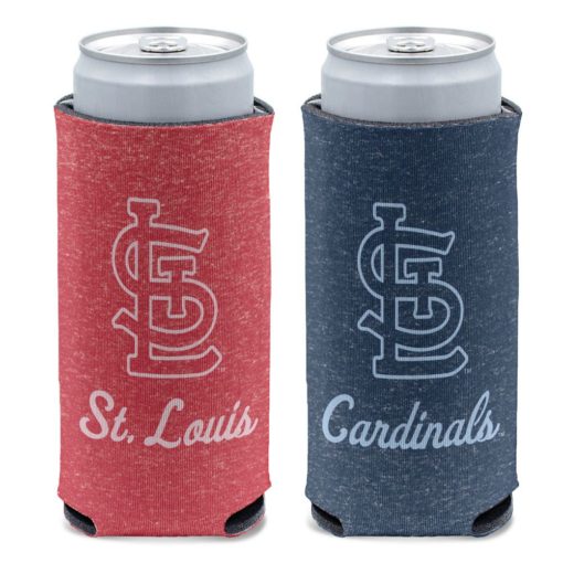 St. Louis Cardinals 12 oz Heather Red Navy Slim Can Cooler Holder