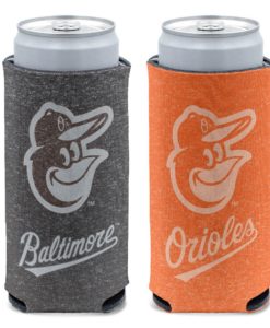 Baltimore Orioles 12 oz Heather Black Orange Slim Can Cooler Holder