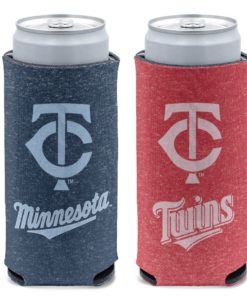 Minnesota Twins 12 oz Heather Navy Red Slim Can Cooler Holder