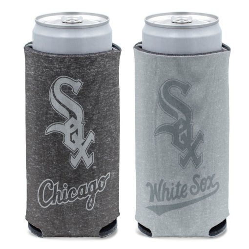 Chicago White Sox 12 oz Heather Black Gray Slim Can Cooler Holder