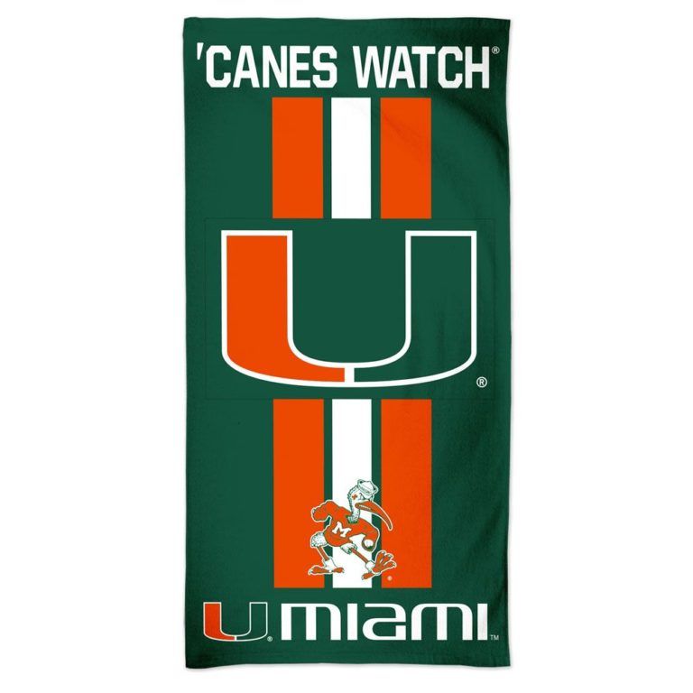 Miami Hurricanes 30" x 60" Fiber Beach Towel Detroit Game Gear