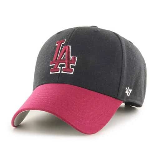 Los Angeles Dodgers 47 Brand Black Maroon MVP Adjustable Hat