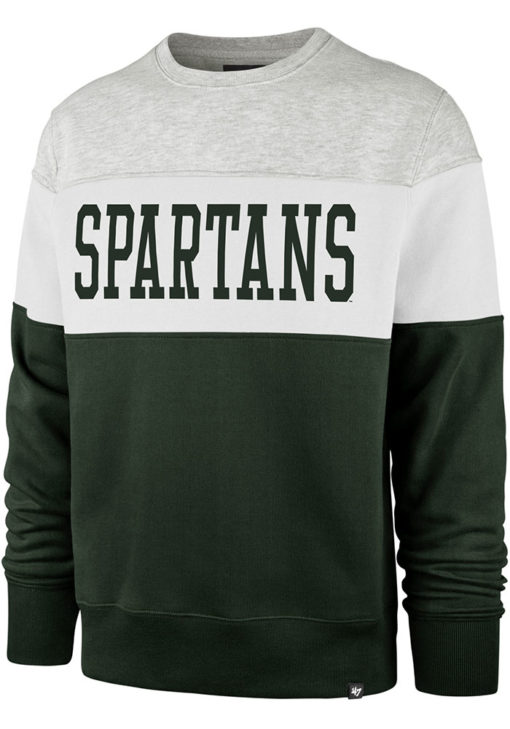 Michigan State Spartans Men's 47 Brand Dark Green Crew Long Sleeve Pullover