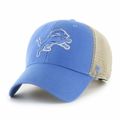 Detroit Lions 47 Brand Blue Raz Khaki Mesh MVP Snapback Hat