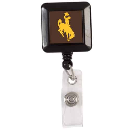 Wyoming Cowboys Brown Retractable Badge Holder