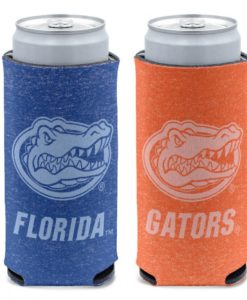 Florida Gators 12 oz Heather Blue Orange Slim Can Cooler Holder