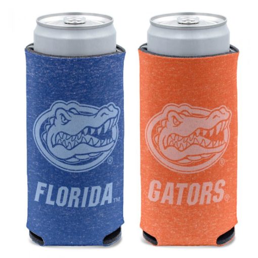 Florida Gators 12 oz Heather Blue Orange Slim Can Cooler Holder