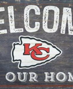 Kansas City Chiefs Wood Sign - 6x12 Welcome To Our Home