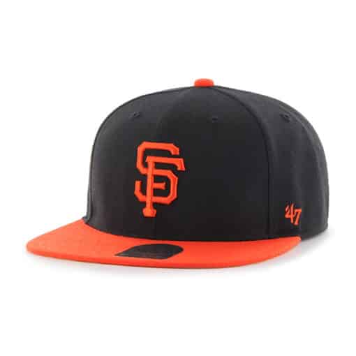 San Francisco Giants KIDS 47 Brand Black Orange Lil Shot Captain Snapback Hat