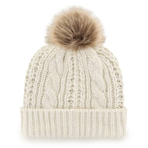 New York Mets Women’s 47 Brand White Cream Meeko Cuff Knit Hat - Image 2
