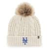 New York Mets Women’s 47 Brand White Cream Meeko Cuff Knit Hat