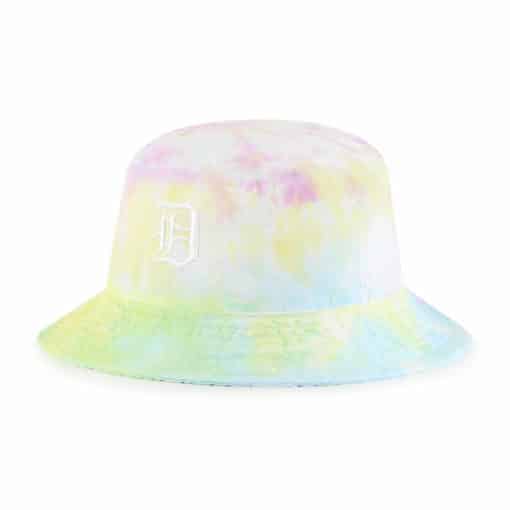 Detroit Tigers 47 Brand White Vibrant Tie Dye Bucket Hat