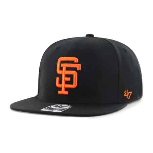 San Francisco Giants 47 Brand Cooperstown Black No Shot Captain Snapback Hat