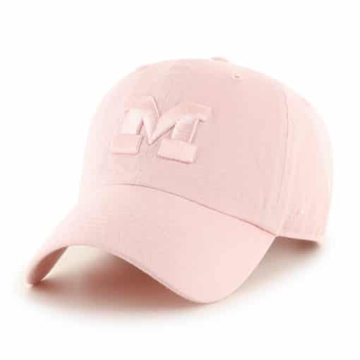 Michigan Wolverines Women's 47 Brand Light Pink Clean Up Adjustable Hat