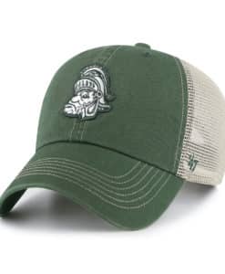 Michigan State Spartans 47 Brand Vintage Trawler Dark Green Clean Up Mesh Snapback Hat
