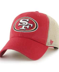 San Francisco 49ers 47 Brand Red Khaki Mesh MVP Snapback Hat