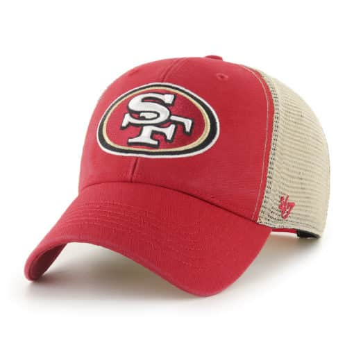 San Francisco 49ers 47 Brand Red Khaki Mesh MVP Snapback Hat