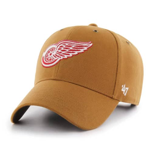 Detroit Red Wings Carhartt 47 Brand Brown MVP Adjustable Hat