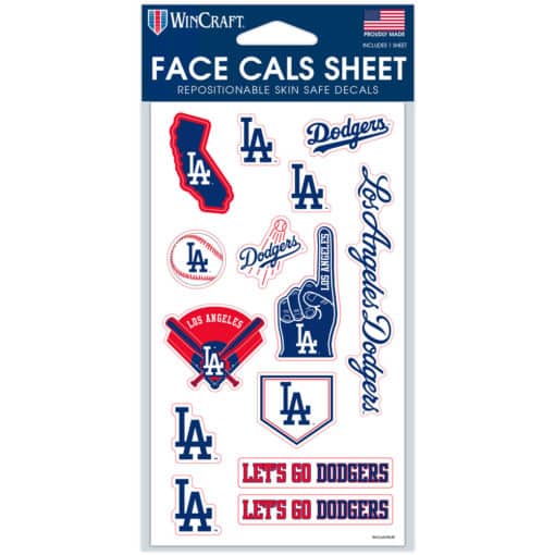 Los Angeles Dodgers Face Cals Temporary Tattoos