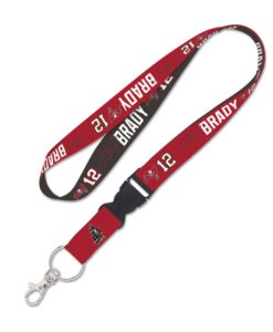 Tampa Bay Buccaneers Red Black Tom Brady Lanyard With Detachable Buckle