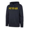 Michigan Wolverines Men's 47 Brand Fall Navy Wordmark Pullover Hoodie