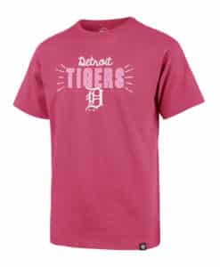 Detroit Tigers KIDS Girls 47 Brand Sparkle Pink T-Shirt Tee