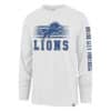 Detroit Lions 47 Brand Men's White Wash Long Sleeve T-Shirt Tee