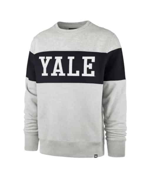 Yale Bulldogs Men's 47 Brand Gray Crew Long Sleeve Pullover