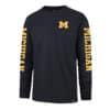 Michigan Wolverines Men's 47 Brand Atlas Blue Triple Threat Long Sleeve Shirt