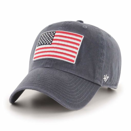 Houston Astros 47 Brand Heritage Vintage Navy USA Flag Clean Up Adjustable Hat - Image 3