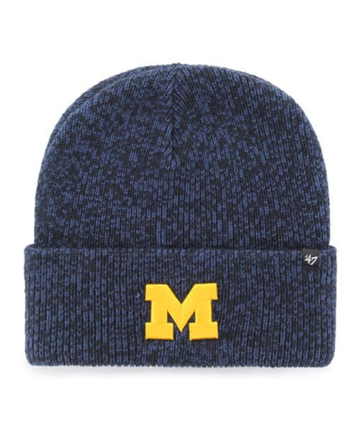 Michigan Wolverines 47 Brand Navy Brain Freeze Cuff Knit Hat