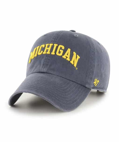 Michigan Wolverines Women's 47 Brand Vintage Navy Script Clean Up Adjustable Hat