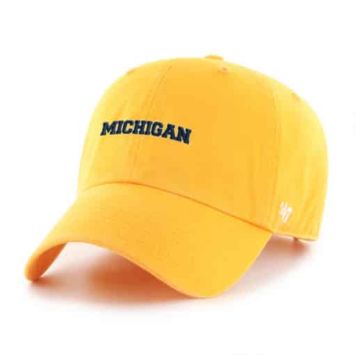 Michigan Wolverines 47 Brand Script GO BLUE Gold Clean Up Adjustable Hat - Image 3