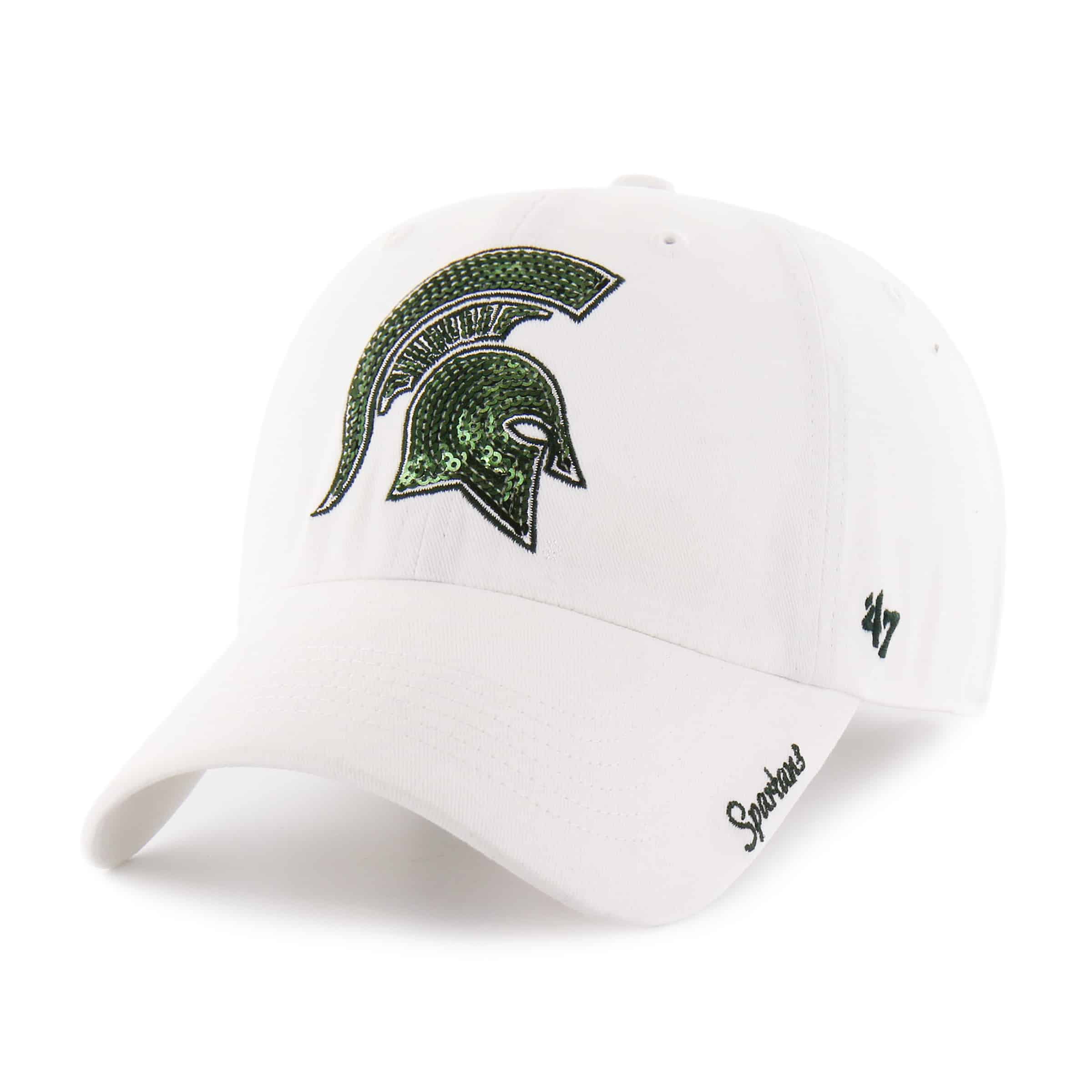 Michigan State Spartans Women's 47 Brand Sparkle White Clean Up ...