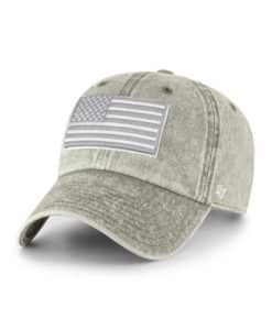 Operation Hat Trick 47 Brand Vintage Gray Clean Up Adjustable USA Flag Hat