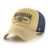 Michigan Wolverines 47 Brand Gaudet Khaki Navy Mesh Clean Up Snapback Hat