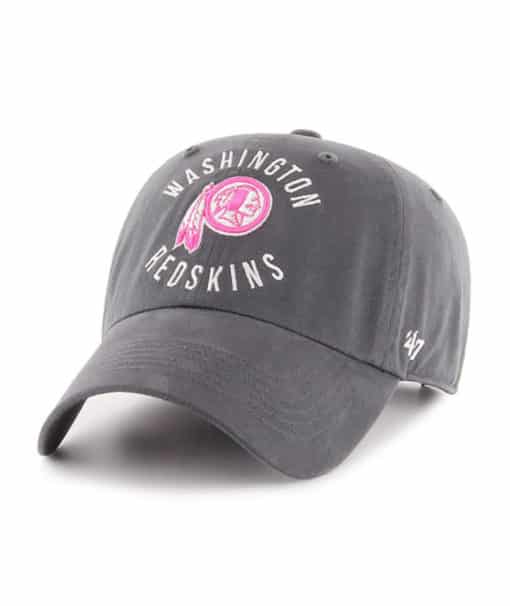 Washington Redskins Women's 47 Brand Pink Charcoal Clean Up Adjustable Hat