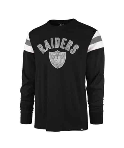 Las Vegas Raiders Men's 47 Brand Flint Black Long Sleeve Pullover Shirt