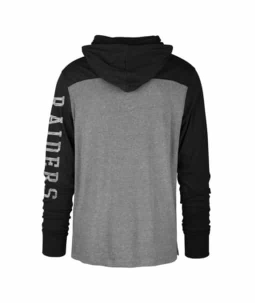 Las Vegas Raiders Men's 47 Brand Black Slate Gray Pullover Hoodie Long Sleeve Tee - Image 2