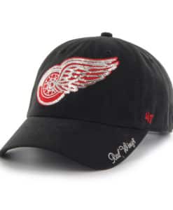 Detroit Red Wings Women's 47 Brand Sparkle Black Clean Up Adjustable Hat