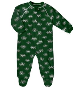 New York Jets Green Raglan Zip Up Sleeper Coverall