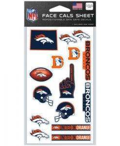 Denver Broncos Face Cals Temporary Tattoos
