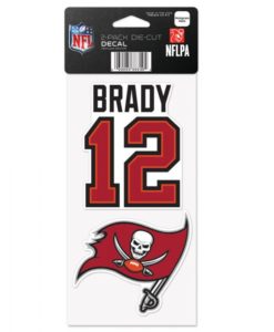 Tampa Bay Buccaneers Tom Brady Set of 2 Die Cut Decals