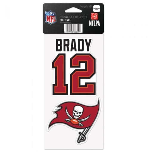 Tampa Bay Buccaneers Tom Brady Set of 2 Die Cut Decals