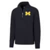 Michigan Wolverines Men's 47 Brand M Navy Striker 1/4 Zip Long Sleeve Shirt