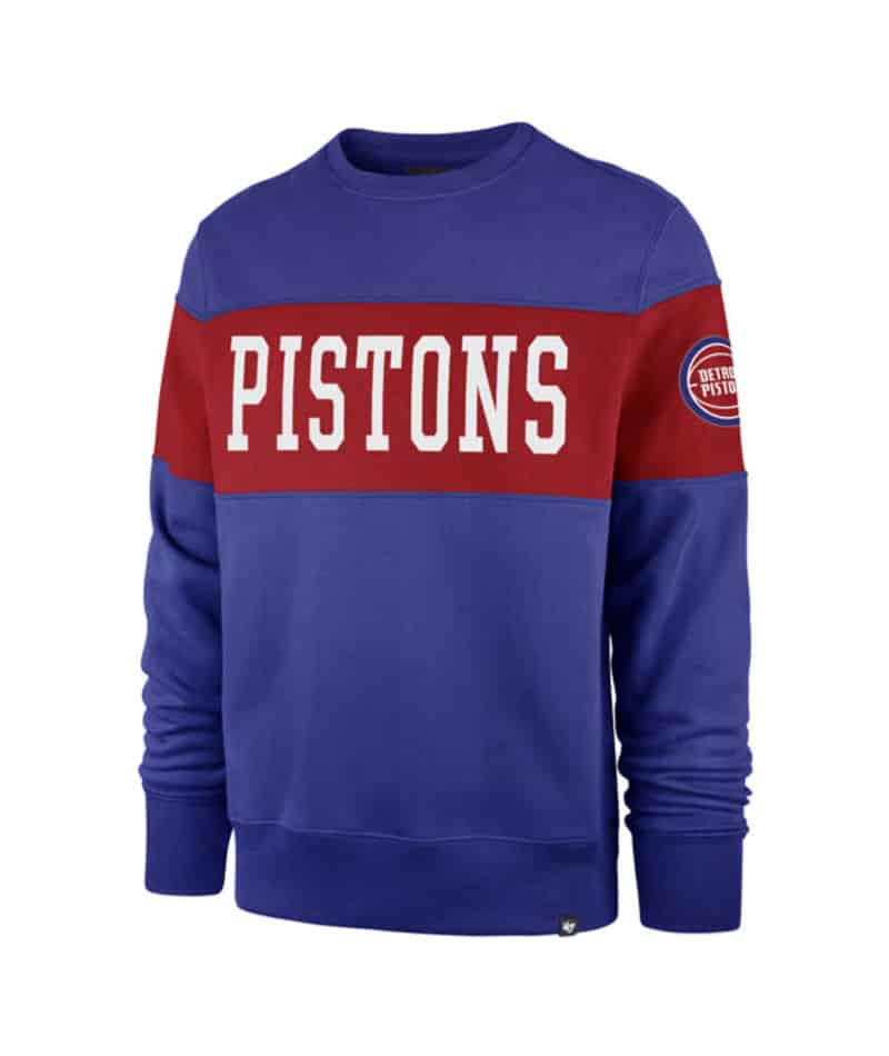 Detroit Pistons Men’s 47 Brand Blue Crew Long Sleeve Pullover Detroit